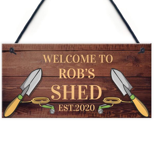 RED OCEAN PERSONALISED Shed Sign Gift For Men Garden Shed Allotment Greenhouse Sign