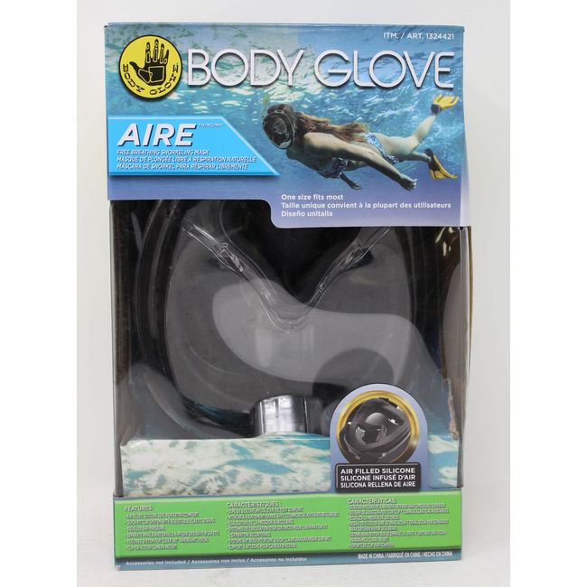 Body Glove Aire Free Breathing Snorkeling Mask Black