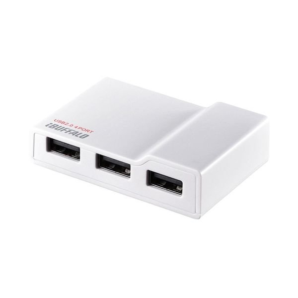 BUFFALO BSH4A11WH PC/TV Compatible 4-Port Self Powered Hub White