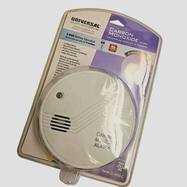 NEW Carbon Monoxide Alarm Universal Security Instruments 9V Model CD-9000-C