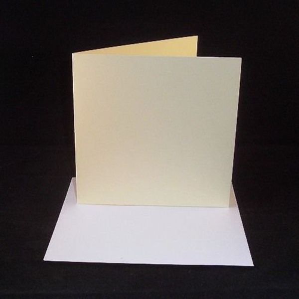 10 x 6"x6" Cream Card Blanks with White Envelopes