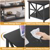 Farmhouse Style Coffee Table Rectangular Space Saving w/ Storage Shelf Black 39"