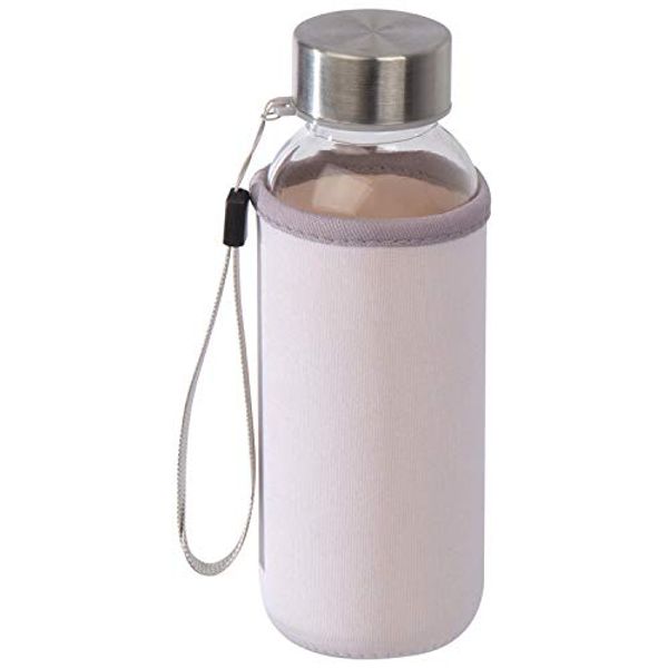 Glas Trinkflasche mit Neoprenüberzug / 300ml / Farbe: transparent