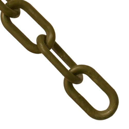 Mr. Chain Plastic Barrier Chain, Khaki Gold, 1-Inch Link Diameter, 50-Foot Length (10007-50)