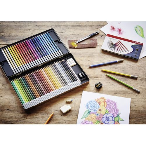 Chalk-Pastel Pencil - STABILO CarbOthello - Pack of 12 - Carmine Red Deep
