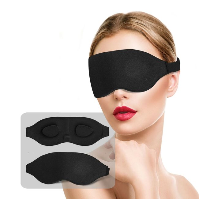 3D Contoured Eye Mask - Memory Foam Sleeping Mask - Eyelash Extension Sleep Mask