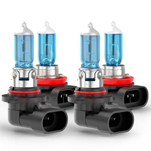SYJIIP Upgraded Halogen Headlight Bulbs For Nissan Rogue 2008 2009 2011 2012 2013 2014, 9005 H11 High Low Beam Headlamp Lights, 6000K White, 300% Brightness, Plug n Play, 4-Pack