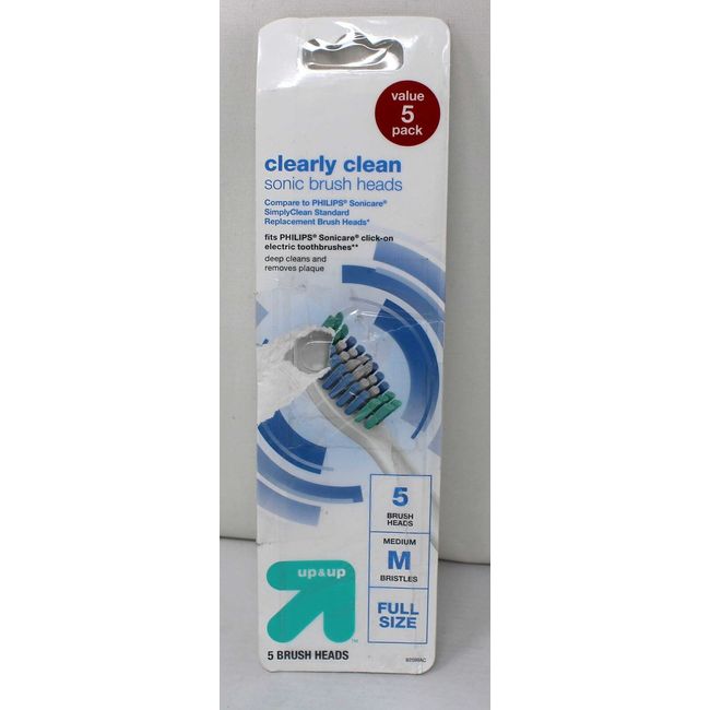 Up & Up Clearly Clean Sonic Replacement Brush Heads Packaging Distressed