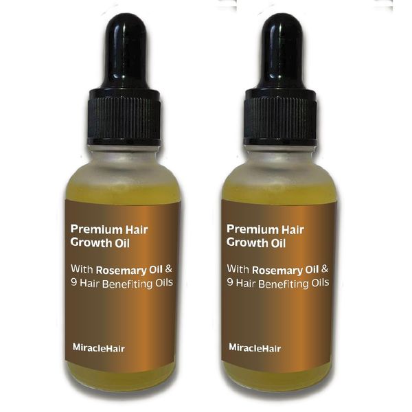 Premium Hair Growth Oil with Rosemary Oil, Castor Oil, Peppermint Oil, Ginger Root Oil, Tea Tree Oil & Lavander Oil - for Hair Growth & Thickening - Hair Loss Prevention - UK Based Brand