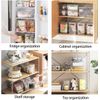 4 Pack Stackable Refrigerator Organizer Bins Pull-Out Drawers for Fruit and Vegg