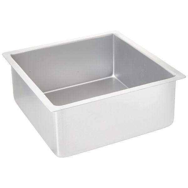 PME SQR094 Anodised Aluminium Square Cake Pan 9 x 9 x 4-Inch Deep, Silver