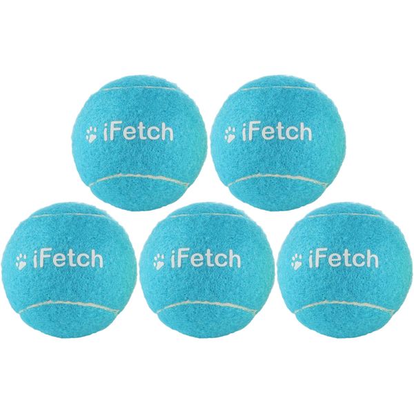 iFetch Mini Tennis Balls for Small and Medium Dogs, Toy Ball 5 Pack, Use Automatic Launcher Frenzy Brain Game, Blue, 1.5 Inch Diameter