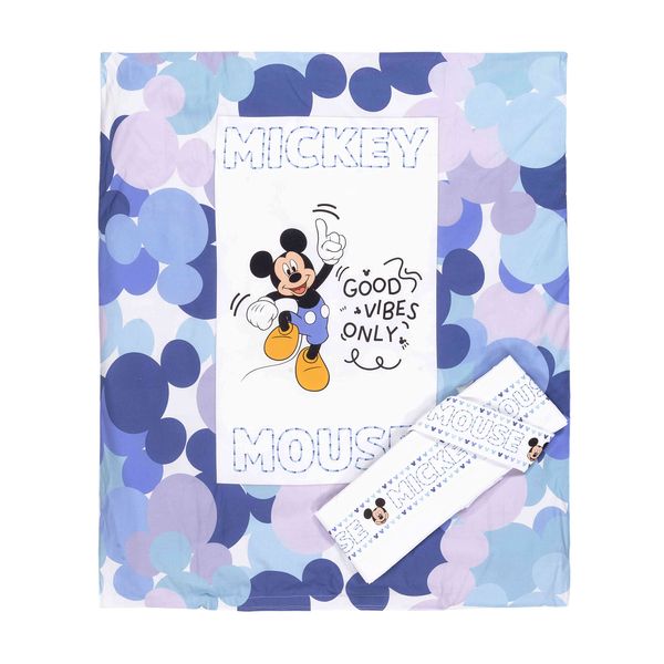 Ellepi Bettwäsche für Babybett, Disney, Minnie Maus, Kinderwagen, Babybettlaken, Bettwäsche, Kissenbezug (Mickey Maus)