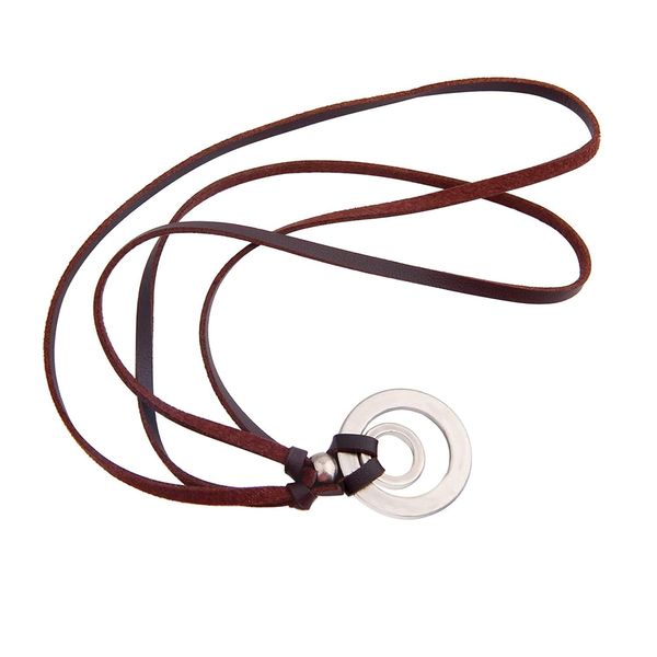 BNQL Eyeglass Holder Necklace O Ring Adjustable Leather Strap Necklace (B)