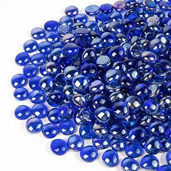 Fire Pit Glass Rocks For Outdoor Propane Gas Fireplace Blue Crystals 10 Pounds