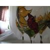 Hand painted sunflower/bird 20 ounce goblets, Usa, set/4. 20 ounce