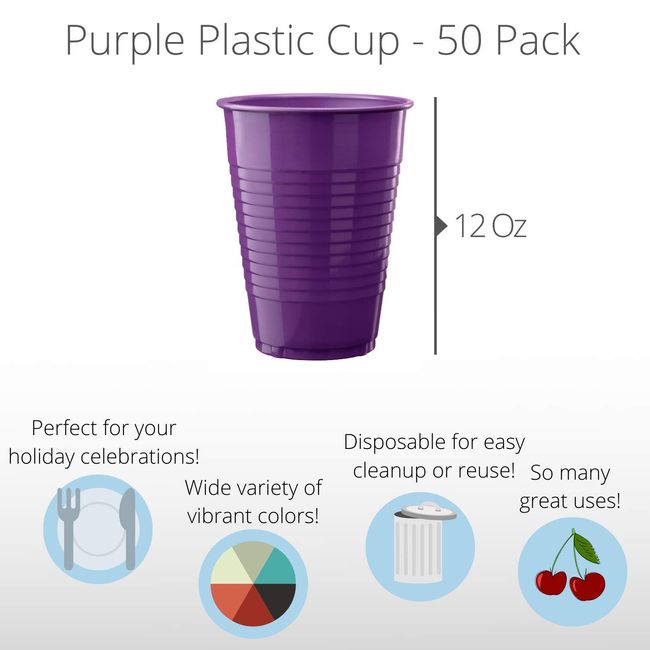 Plastic Cups 12 Ounce Purple Cup
