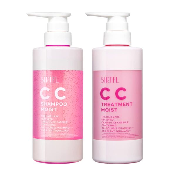 SIRTFL CC Shampoo & Treatment, 13.5 fl oz (400 ml) Each, Moist Set, Rose & Citrus Scent, Ceratoflu, Amino Acid, Lustrous