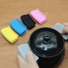 Ceqiny 2 Pairs Silicone Pot Holders, Black & Grey, 4x8cm, Rectangular, Polyester Fill, 100% Silicone, Wipe Clean