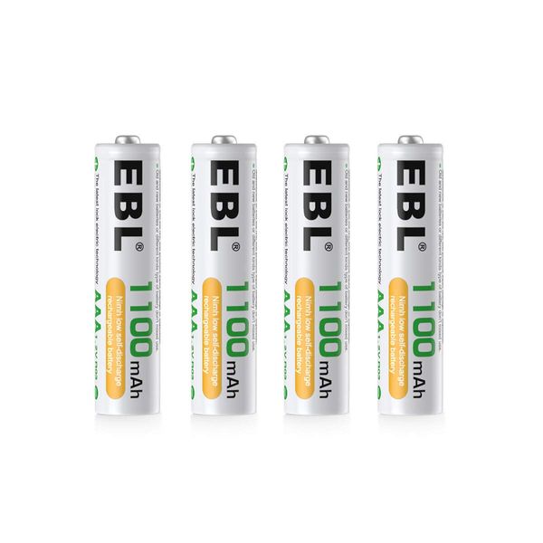 EBL 1100mAh Super Capacity AAA Rechargeable Batteries, 4 Pack