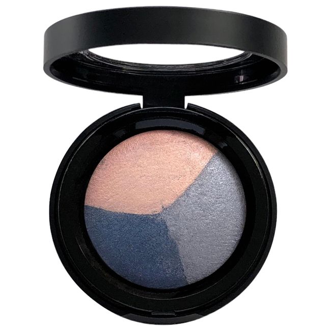 PRIMROSE BAKED MINERAL EYE TRIOS, Highly Pigmented, Silky Texture Smooth Application, Paraben Free, Vegan, Made in the USA. 2.2 g. (Sky Trio)