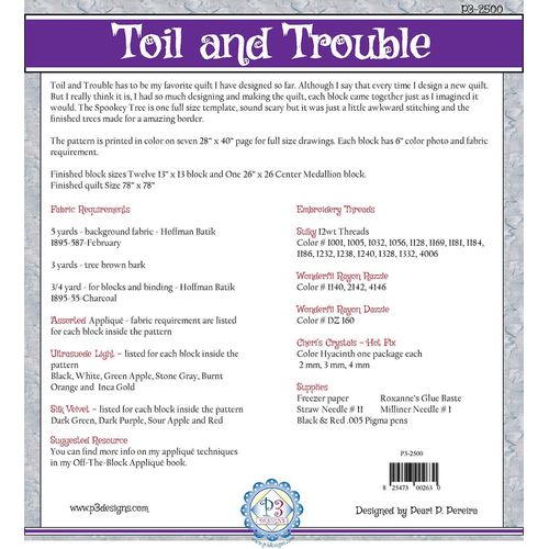 P3 Designs Toil and Trouble Pattern, None