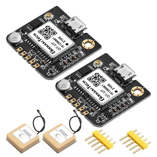 GPS Module Receiver 2Pcs, Navigation Satellite Positioning NEO-6M (Arduino GPS, Drone Microcontroller, GPS Receiver) Compatible with 51 Microcontroller STM32 Arduino UNO R3 with Antenna