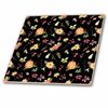 4 Inch Ceramic Tile - Pretty Fall Floral, Twigs, and Pumpkins Pattern Fall Autumn Patterns