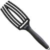 Fingerbrush Combo Medium - Styling Hair Brush for Dry & Detangled Medium Hair - Curved Head Scalp Massage - Boar & Nylon Bristles for Natural Shine - Fine, Medium & Thick Hair - Black