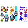 Children's Party Colour Robot Temporary Tattoos