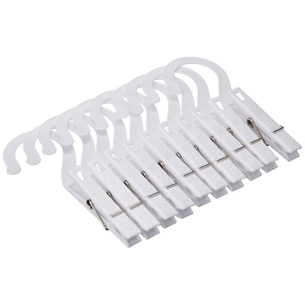 Fox Run Laundry Plastic Hooks for Hanging, 0.25 x 2.25 x 5.25 inches, White