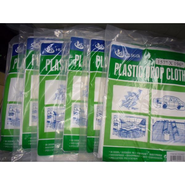 New ! 6PK Plastic Drop Cloth 157"x 196" Indoor Outdoor All Purpose Dustproof G48