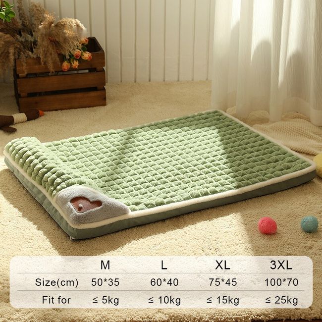 Winter Dog Mat Luxury Pad for Small Medium Large Dogs Plaid Bed