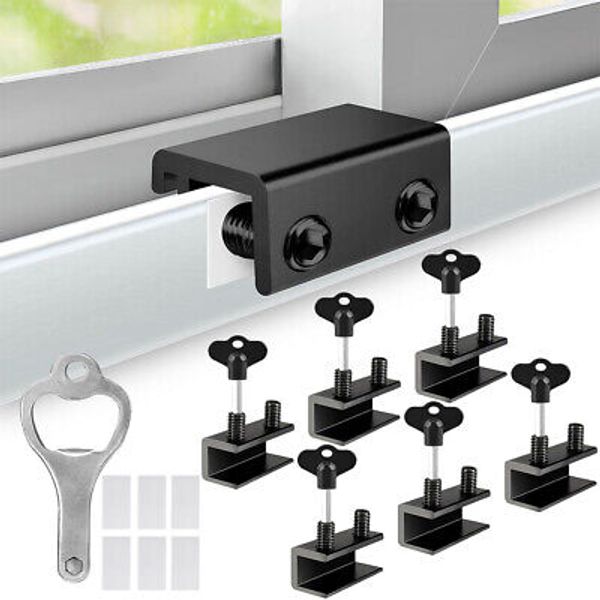 6 Sets Sliding Window Locks With Key for Vertical & Horizontal Sliding Windows