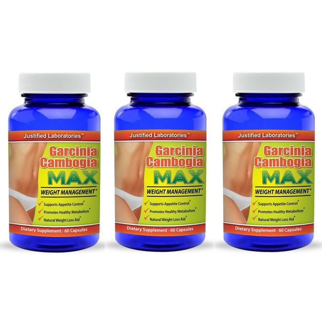 Pure Garcinia Cambogia 1300 MG Extract 60% HCA 3 Pack