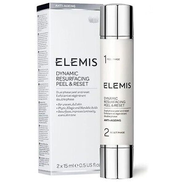 ELEMIS DYNAMIC RESURFACING PEEL & RESET 2X15ml 0.5oz DUAL PHASE PEEL EXFOLIANT