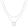 Philip Jones Silver Plated Double Layered Circle Necklace