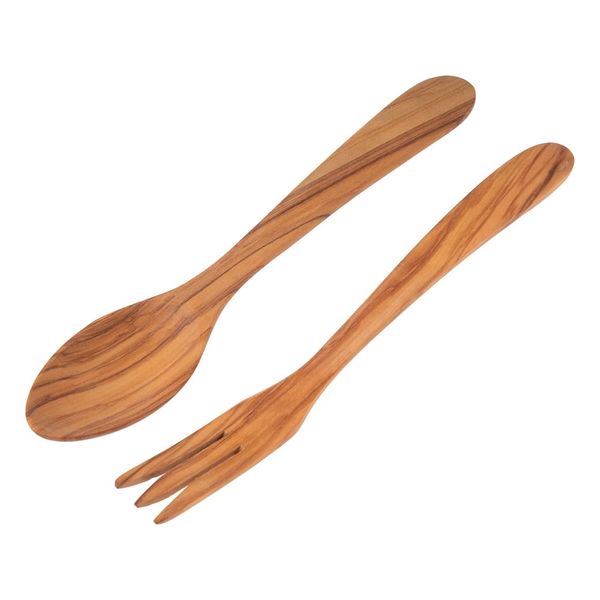 [arteinolivo] Olive Wood Salad Server (Curved Type/30 cm)