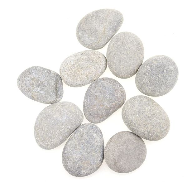 LongZYU Beach Pebbles for Painting 10 Pcs Smooth Flat River Stones for Painting Crafts 30-50mm Painting Flat Rock Pebbles for Pots Colourful Painting Aquariums Garden Decoration Light