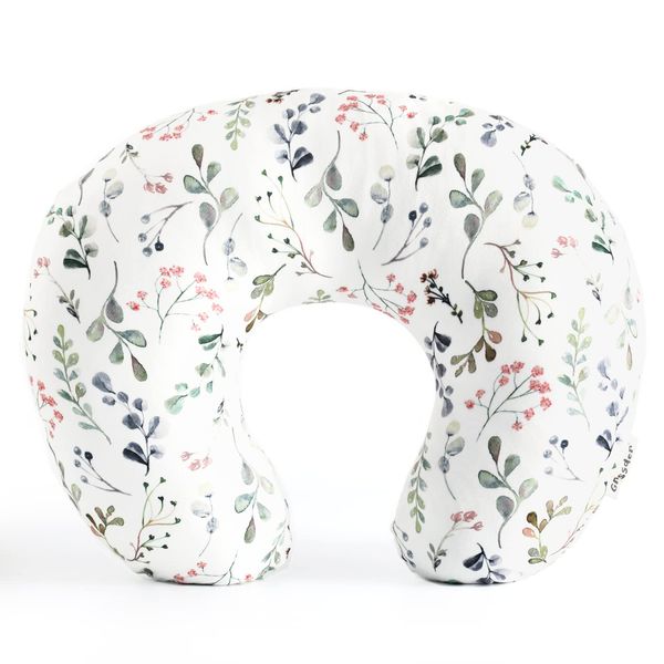 GRSSDER Nursing Pillow Cover Stretchy Minky Removable Nursing Covers for Breastfeeding Pillows, Ultra Soft Comfortable Slipcover for Baby Girls, Stylish Flora Pattern