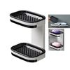 1‑Piece Wall‑Mounted Double Layer Soap Dish – Shower Holder with Drain Tray