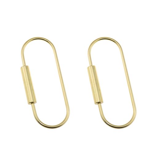 DGZZI 2PCS 86x33mm Brass Simple Key Lanyard Locking Key Chain Ring Keychain Hanging Ring Practical Handicrafts Key Ring Organiser