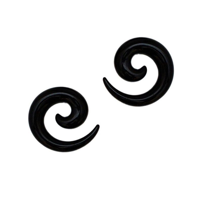 SoulCats 1 Paio Fakeplugs Spina Falsa Orecchini in Acciaio Inox Oro Argento Triangolare Quadrato Nero, Formato: 10 mm, Colore: Nero