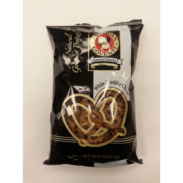 American Gourmet Pretzels, White Cheddar Cheese flavor 8 Oz (Pack of 6)