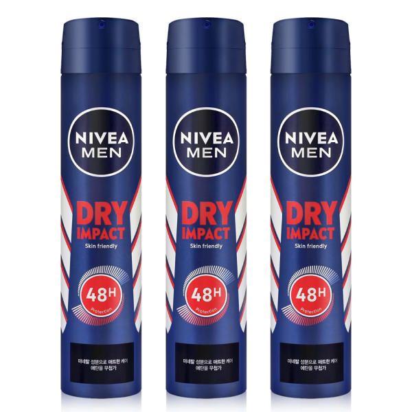 Nivea Men Deodorant Spray Dry Impact 200ml x 3