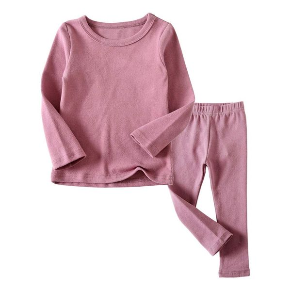 Toddler Girls Long Johns Thermal Underwear Set 2PC Crewneck Tops and Bottom Kids Pajamas Warm Jammies,(Purple,4T)