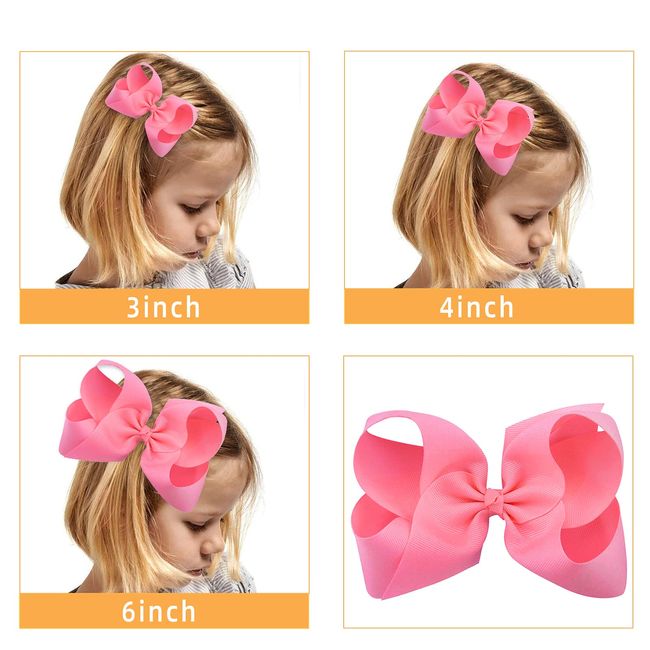 20 PCS 6 Inch Hair Bows Clips Grosgrain Ribbon Bows Large Big Hair Bows  Clips Alligator Hair Clips Hair Accessories for Teens Kids Toddlers