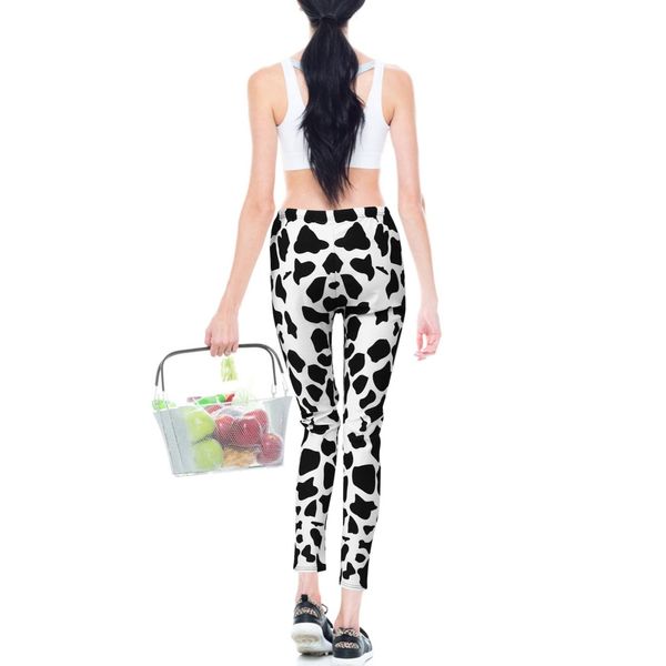 VALICLUD High Waisted Capri Leggings Cow Print Yoga Pants Tummy Control Yoga Leggings for Women