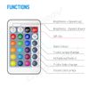 12V 5M LED RGB Strip Light, with Remote Control, for Bedroom Kitchen Ceiling