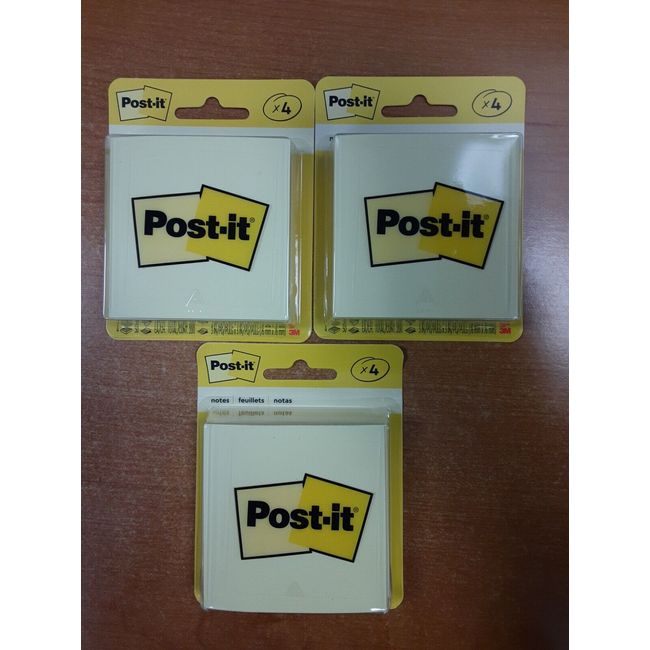 3 Pack: Post-it® Notes 3x3 in Canary Yellow (4 pads/pk. = 600 sheets)   -  7E